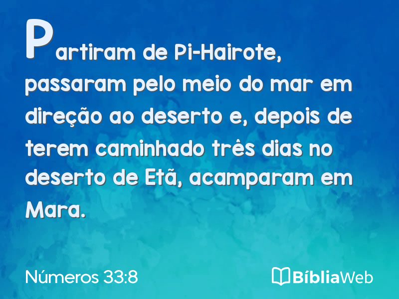 Números 33:8 em imagem para compartilhar