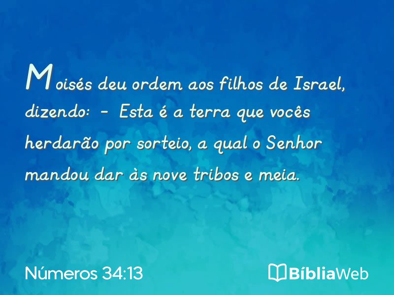 Números 34:13 em imagem para compartilhar