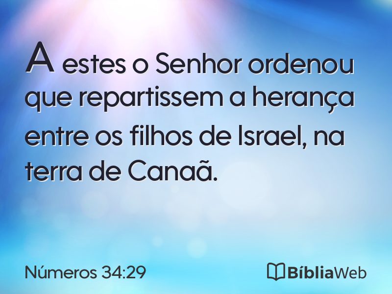 Números 34:29 em imagem para compartilhar