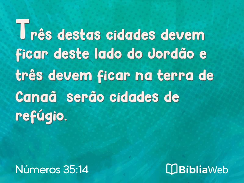 Números 35:14 em imagem para compartilhar