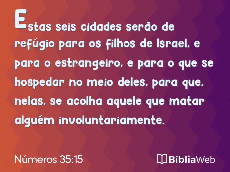 Números 35:15 em imagem para compartilhar