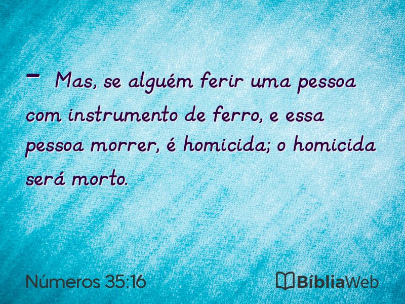 Números 35:16 em imagem para compartilhar