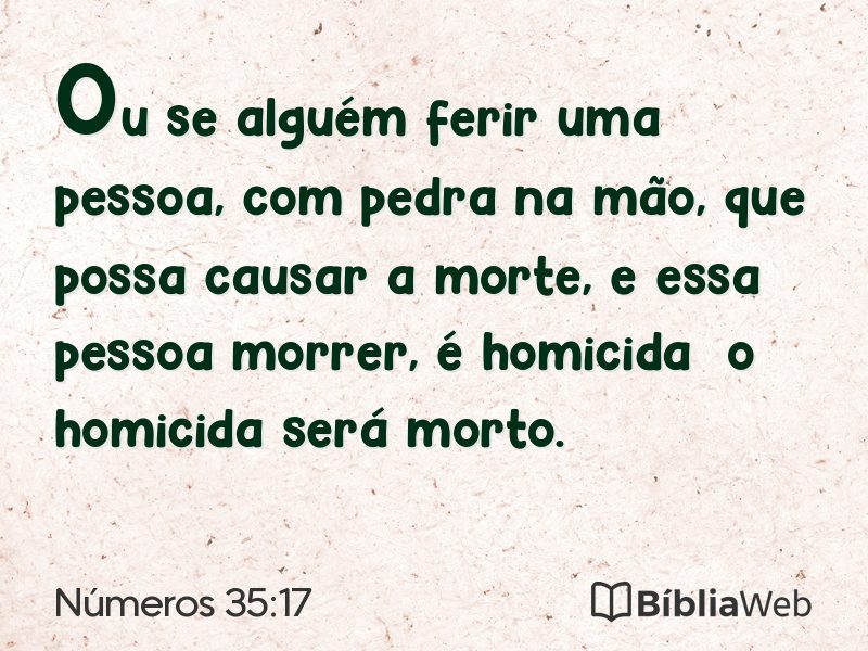 Números 35:17 em imagem para compartilhar