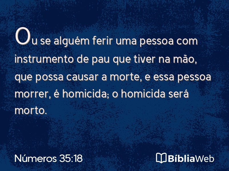 Números 35:18 em imagem para compartilhar