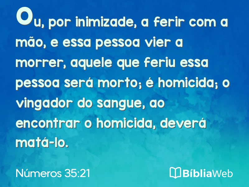 Números 35:21 em imagem para compartilhar