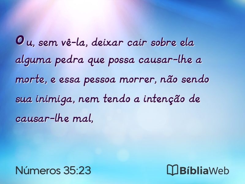 Números 35:23 em imagem para compartilhar