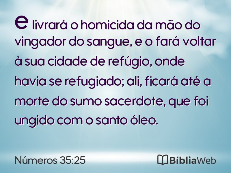 Números 35:25 em imagem para compartilhar