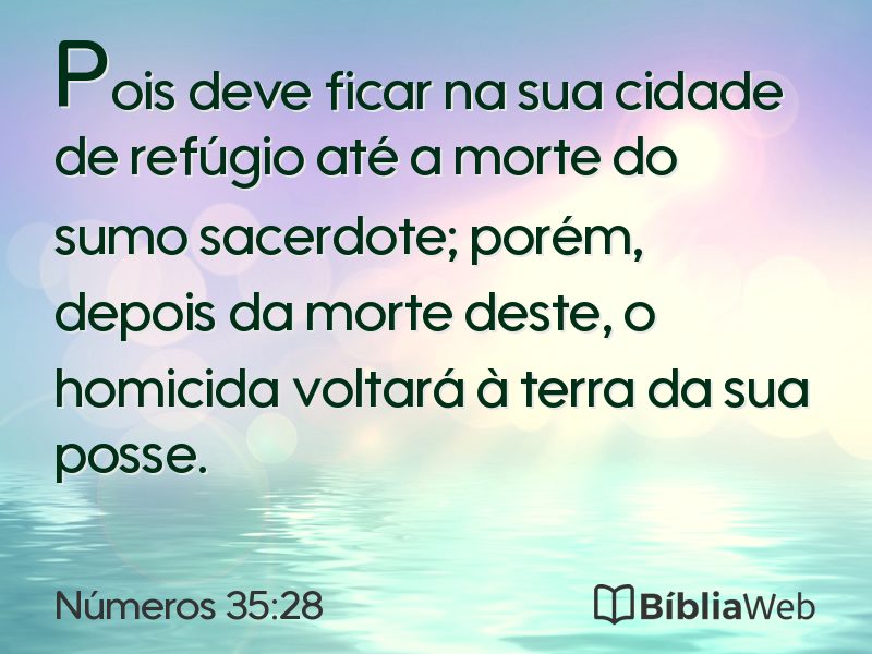Números 35:28 em imagem para compartilhar
