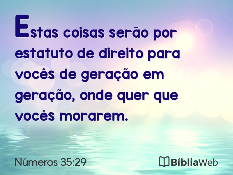 Números 35:29 em imagem para compartilhar