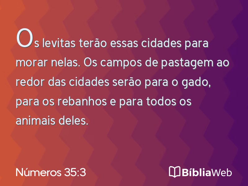 Números 35:3 em imagem para compartilhar
