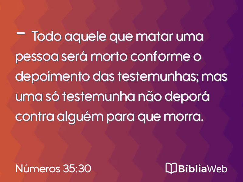 Números 35:30 em imagem para compartilhar