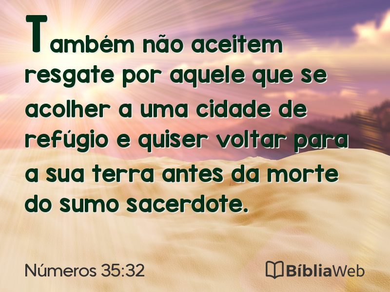 Números 35:32 em imagem para compartilhar
