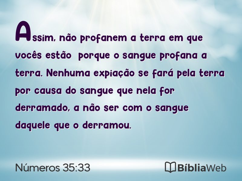 Números 35:33 em imagem para compartilhar