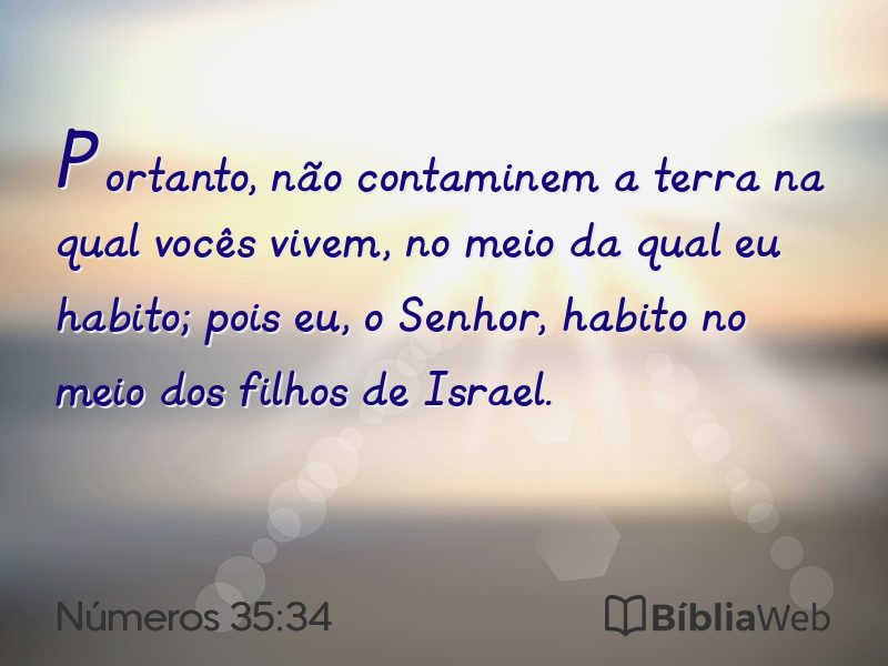 Números 35:34 em imagem para compartilhar