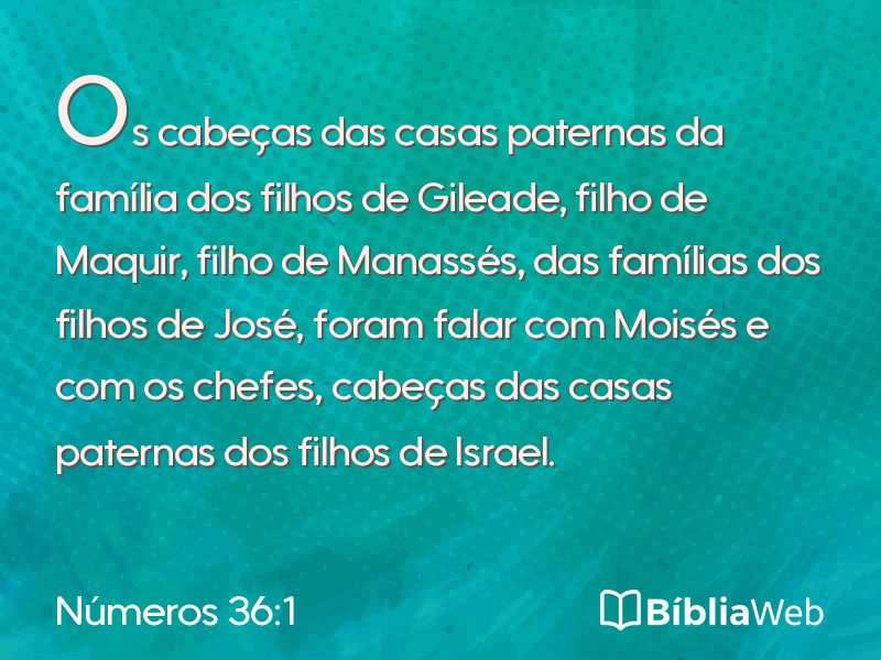 Números 36:1 em imagem para compartilhar