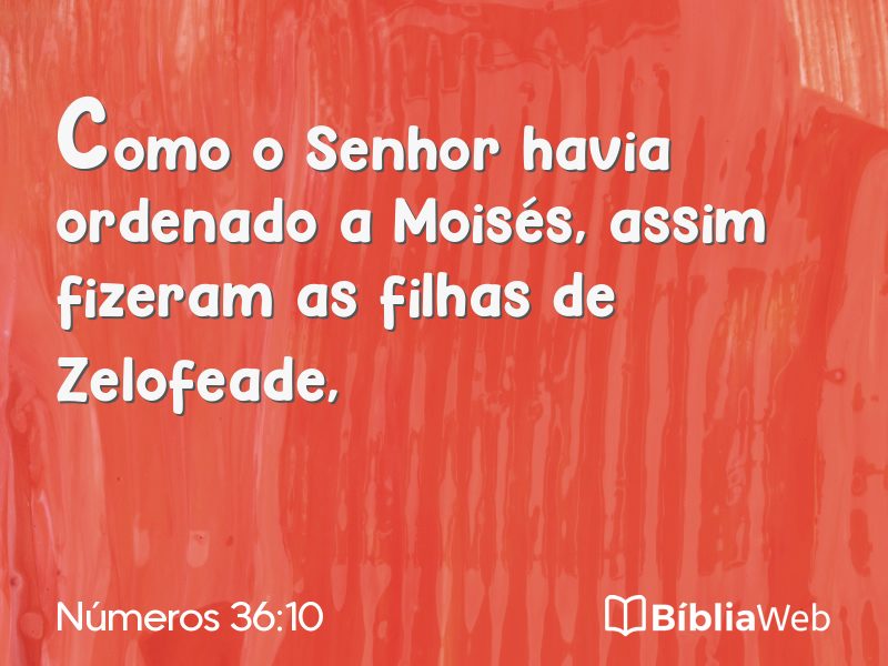 Números 36:10 em imagem para compartilhar