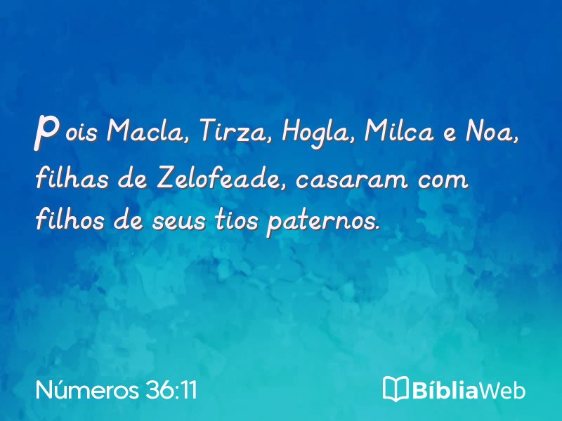 Números 36:11 em imagem para compartilhar