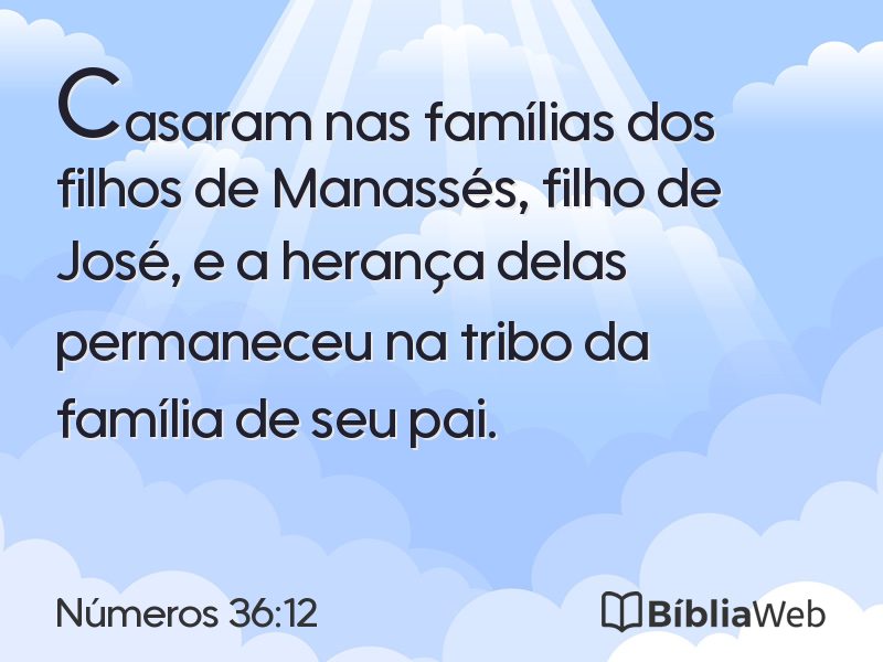 Números 36:12 em imagem para compartilhar