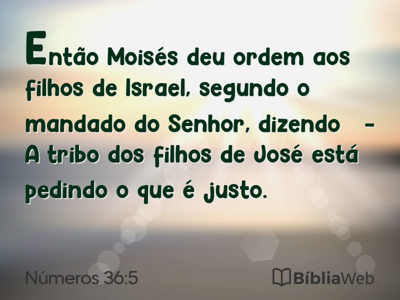 Números 36:5 em imagem para compartilhar