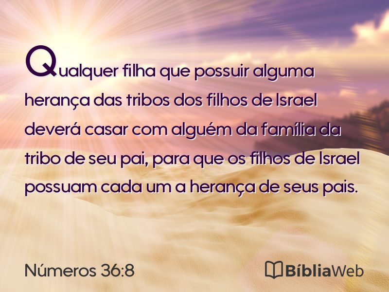Números 36:8 em imagem para compartilhar