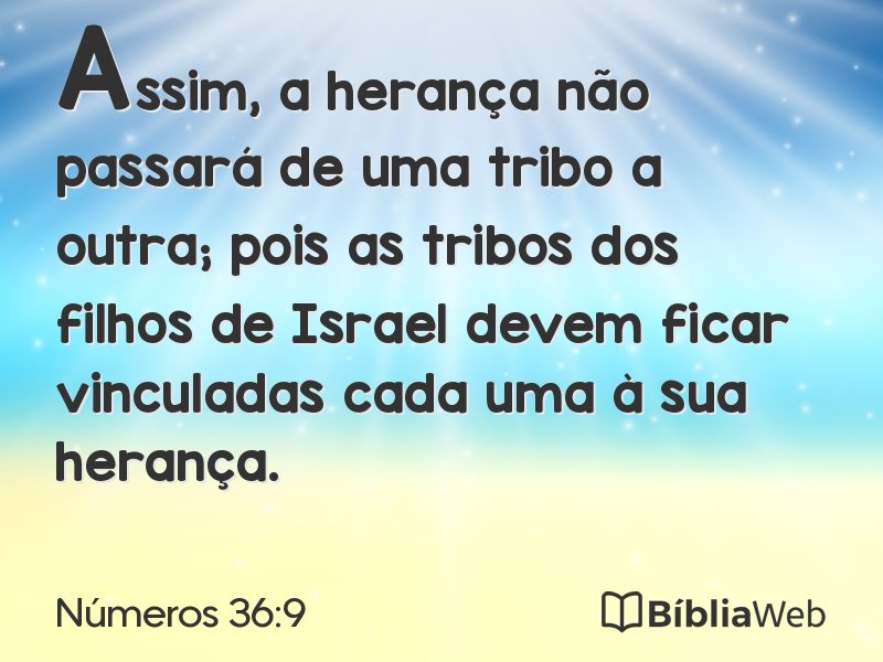 Números 36:9 em imagem para compartilhar