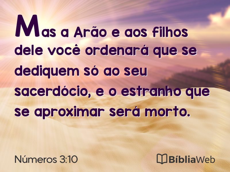 Números 3:10 em imagem para compartilhar