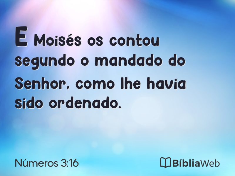 Números 3:16 em imagem para compartilhar