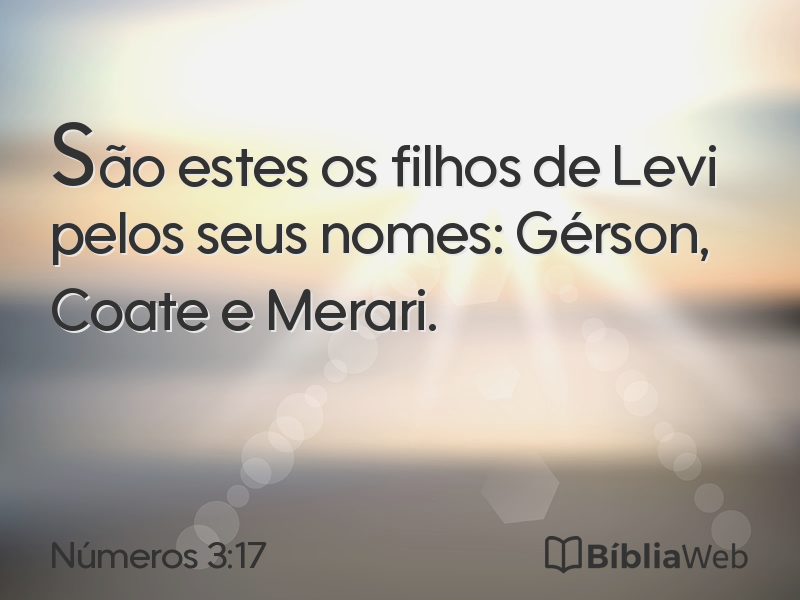Números 3:17 em imagem para compartilhar