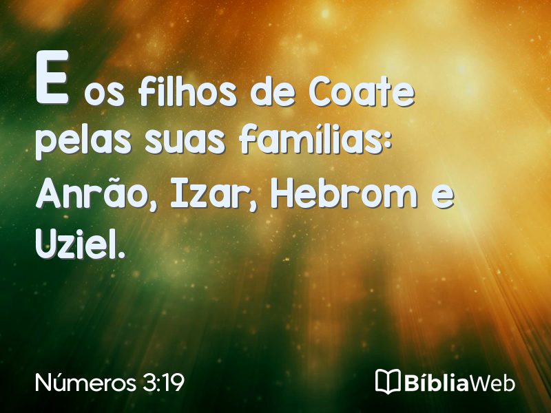 Números 3:19 em imagem para compartilhar