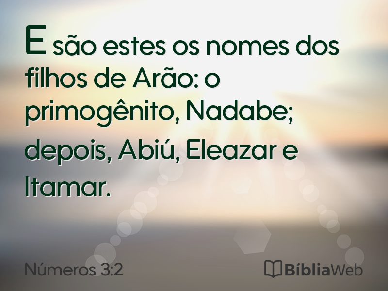 Números 3:2 em imagem para compartilhar