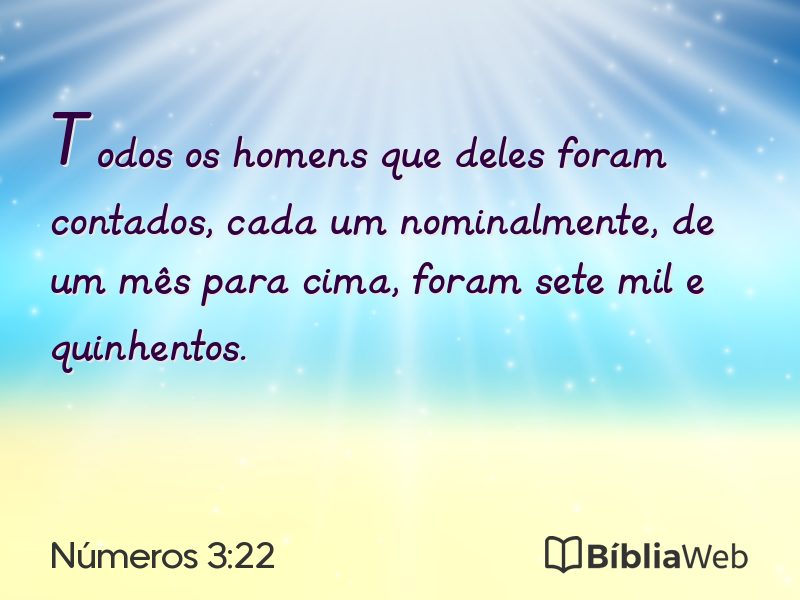 Números 3:22 em imagem para compartilhar
