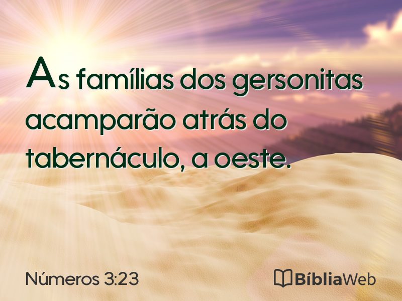 Números 3:23 em imagem para compartilhar