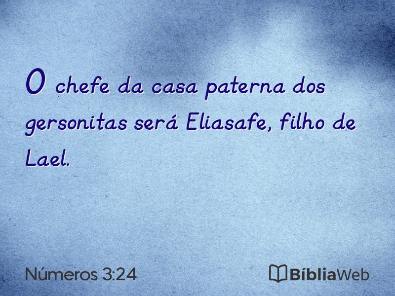 Números 3:24 em imagem para compartilhar