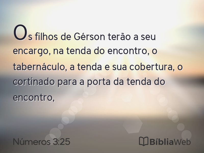 Números 3:25 em imagem para compartilhar