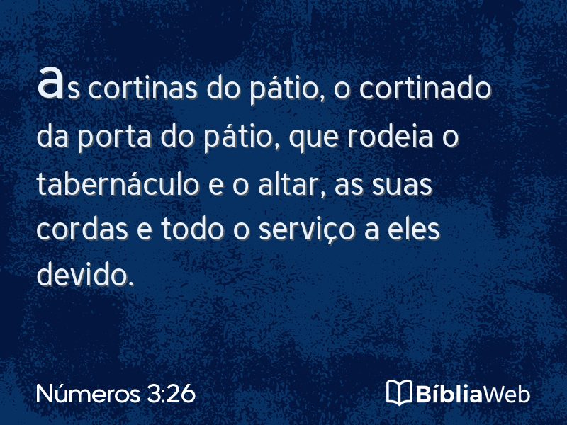 Números 3:26 em imagem para compartilhar