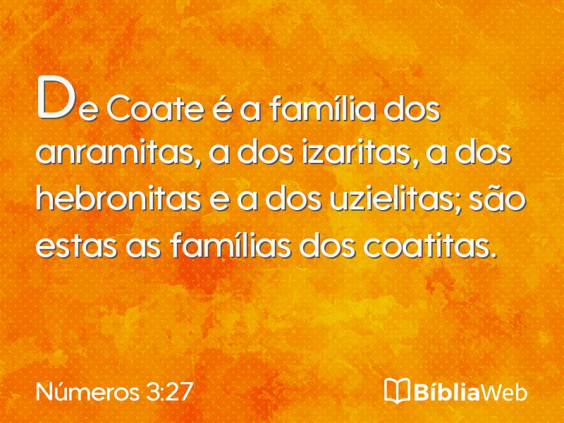 Números 3:27 em imagem para compartilhar