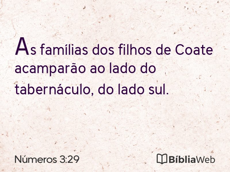Números 3:29 em imagem para compartilhar