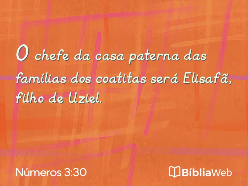 Números 3:30 em imagem para compartilhar