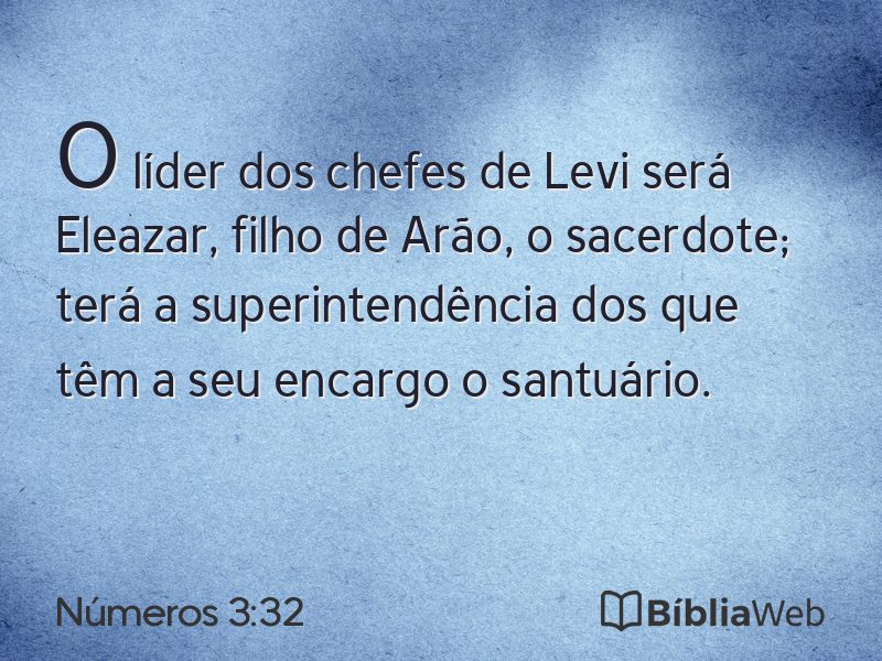 Números 3:32 em imagem para compartilhar