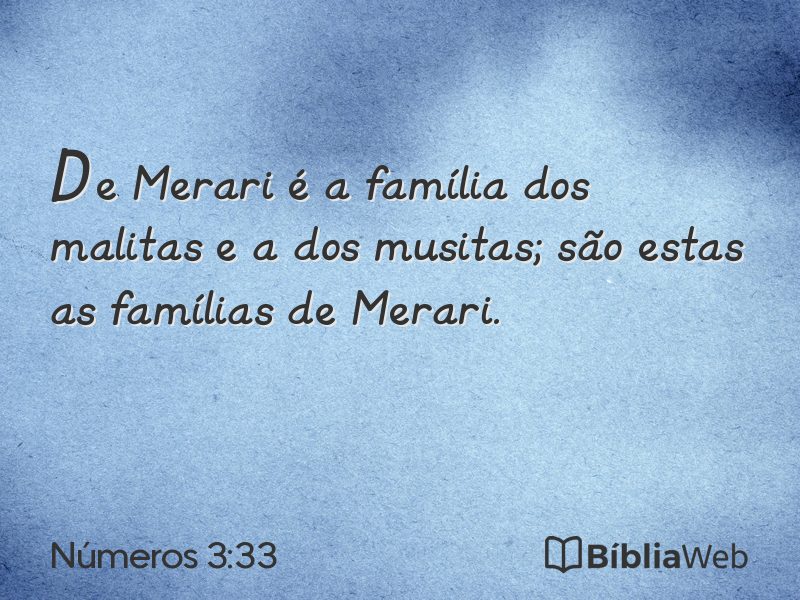 Números 3:33 em imagem para compartilhar