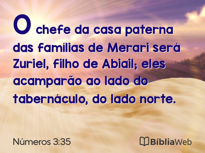 Números 3:35 em imagem para compartilhar