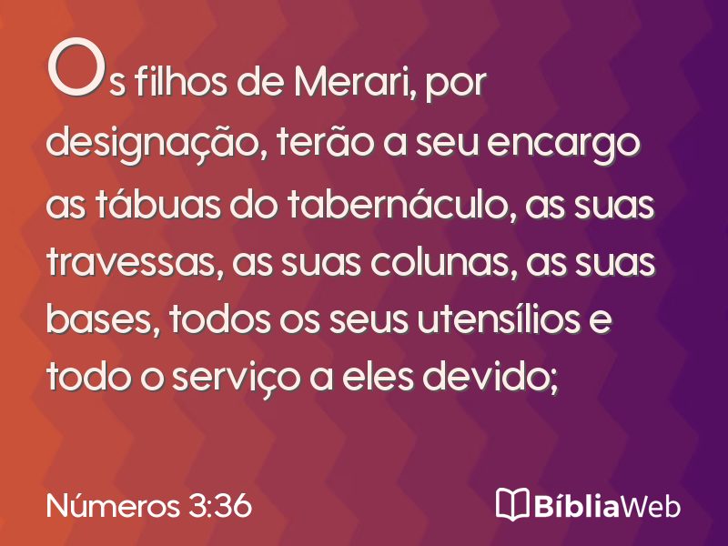 Números 3:36 em imagem para compartilhar