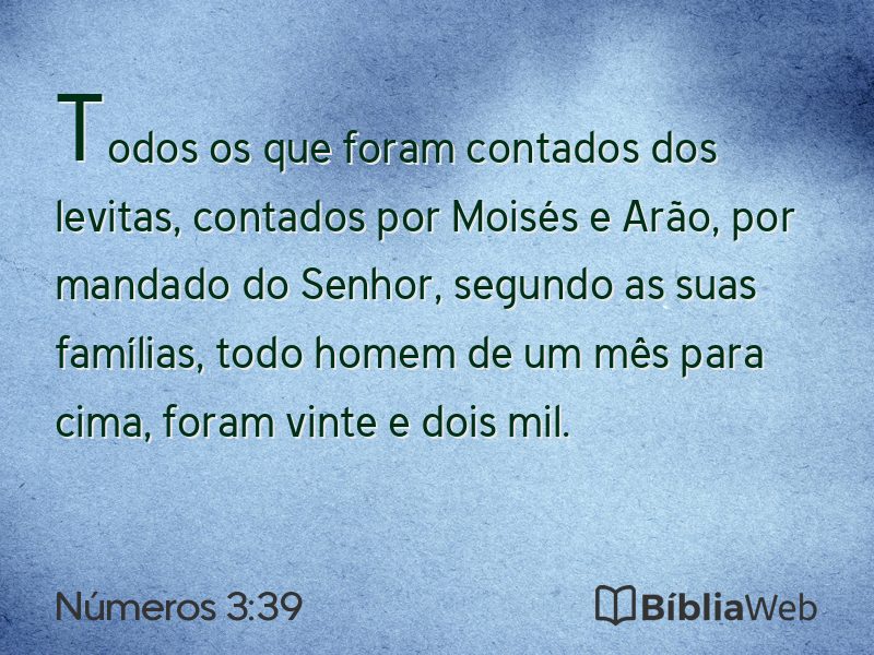 Números 3:39 em imagem para compartilhar