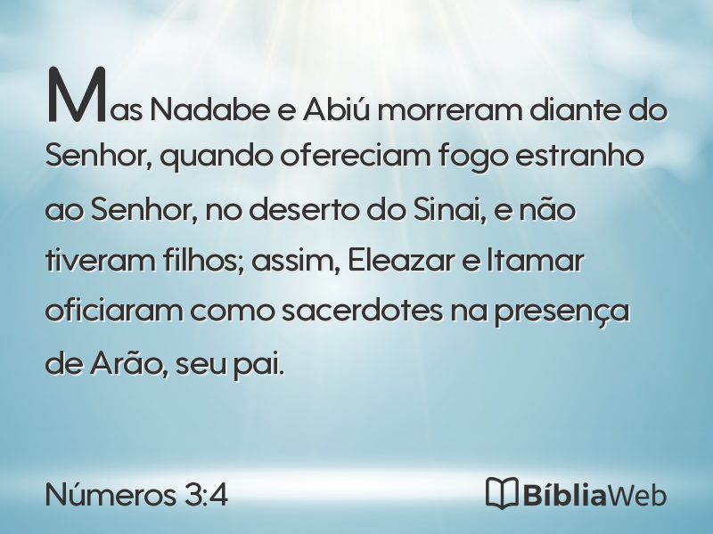 Números 3:4 em imagem para compartilhar
