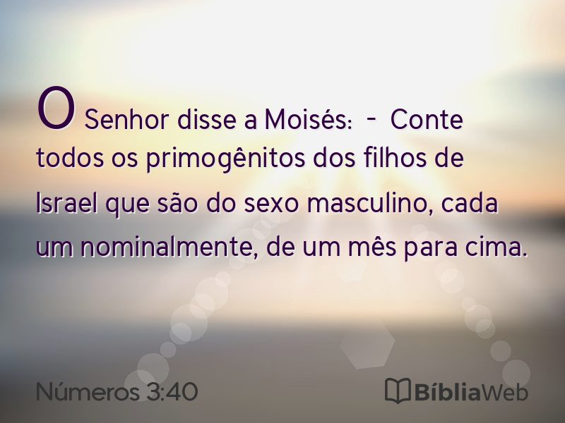 Números 3:40 em imagem para compartilhar