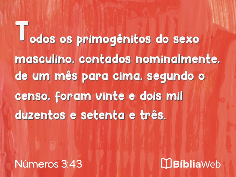 Números 3:43 em imagem para compartilhar