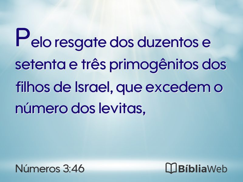 Números 3:46 em imagem para compartilhar