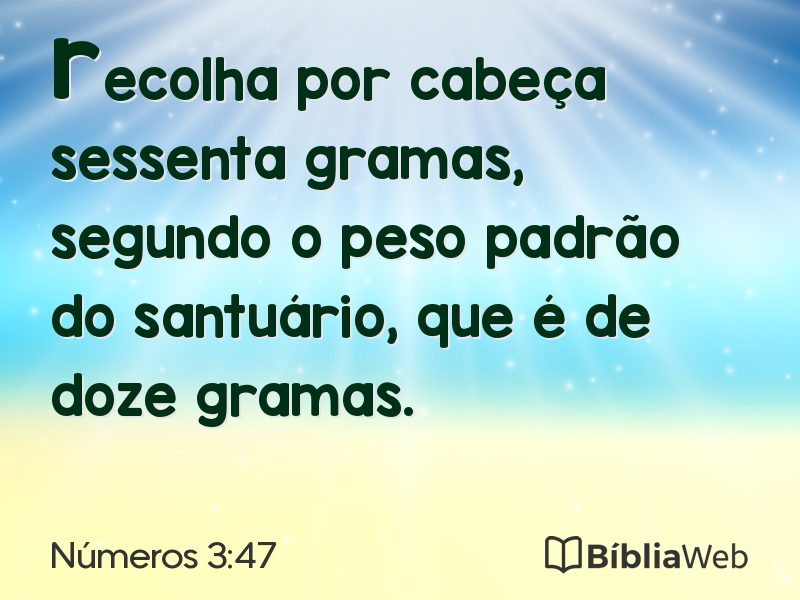 Números 3:47 em imagem para compartilhar