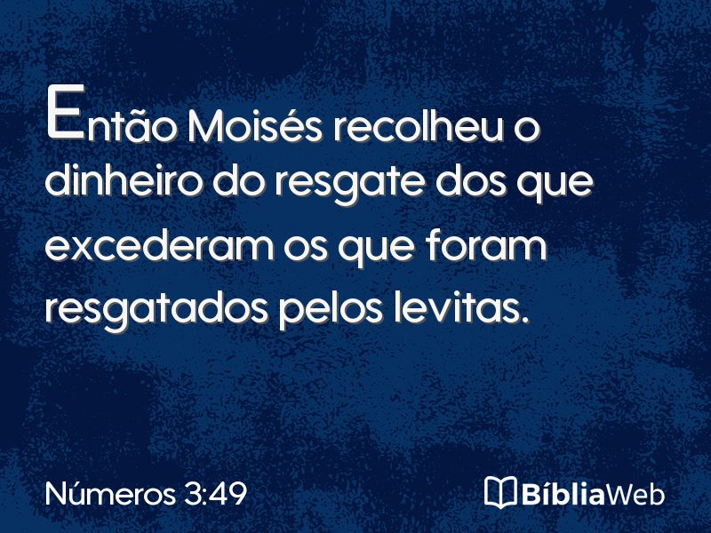 Números 3:49 em imagem para compartilhar