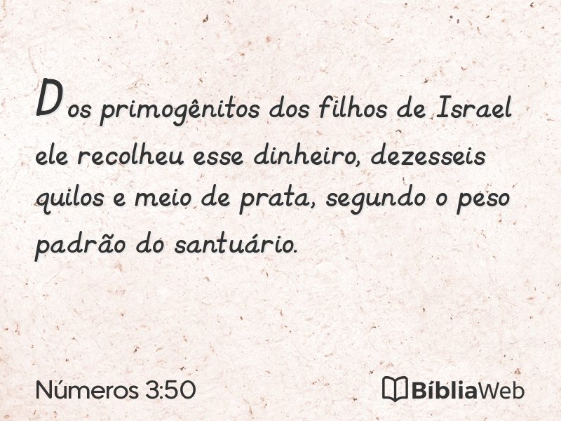 Números 3:50 em imagem para compartilhar